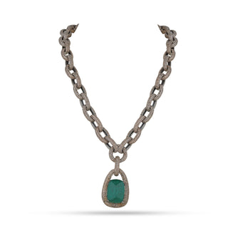 Emerald Green CZ Chain Necklace