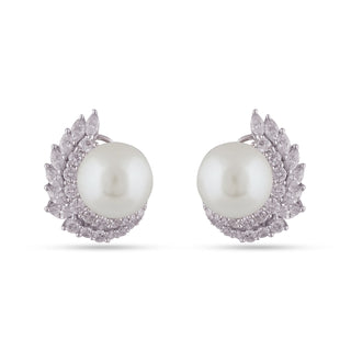 Anbar - Pearl & CZ Earrings