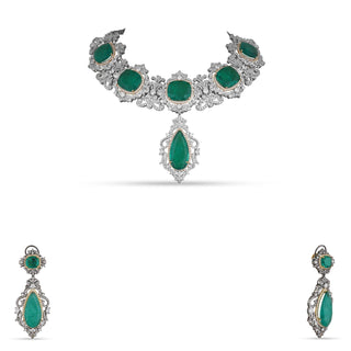 Green Stoned CZ Choker Set