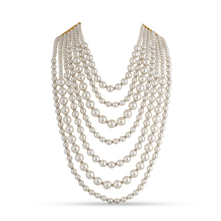  Faux Pearl Multi Strand Necklace 