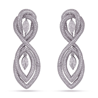 Elia - CZ rope style Dangler earrings