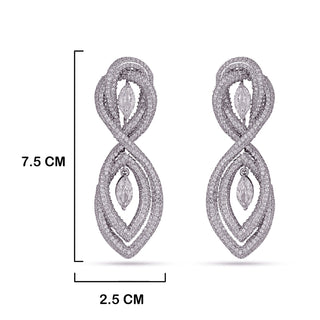 Elia - CZ rope style Dangler earrings