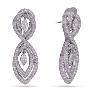 Elia - CZ rope style Dangler earrings