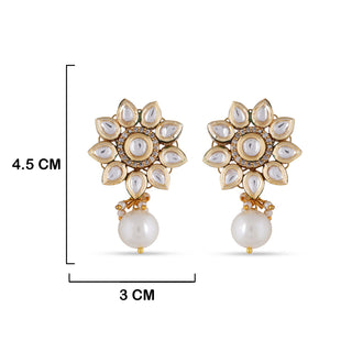 Floral Pearl Drop Earrings