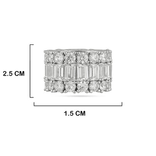 Cubic Zirconia Studded Ring with measurements in cm. 2.5cm by 1.5cm.