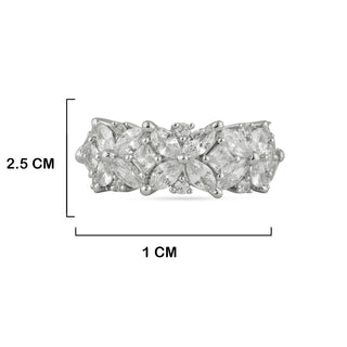 Cubic zirconia Ring with mesurements in cm. 2.5cm by 1cm.