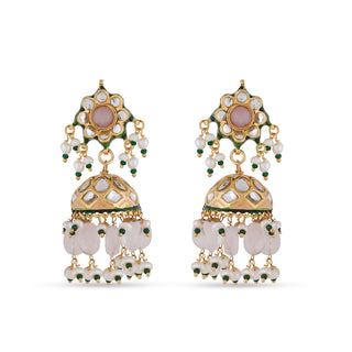 Rose Bead Meenakari Earrings