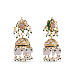 Rose Bead Meenakari Earrings