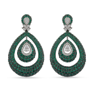 Atiqah - Green CZ Dangler earrings