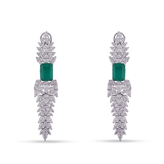 Awatif - CZ & Green Doublet Drop Earrings