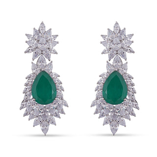 Ayaana - CZ & Green Doublet Earrings