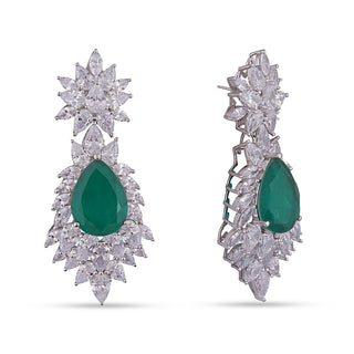 Ayaana - CZ & Green Doublet Earrings