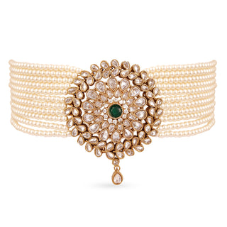 Kundan Green Centred Choker Set