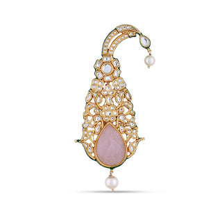 Pink Stoned Kundan Kalgi