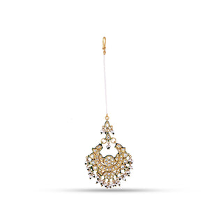 Beaded Kundan Maang Tikka