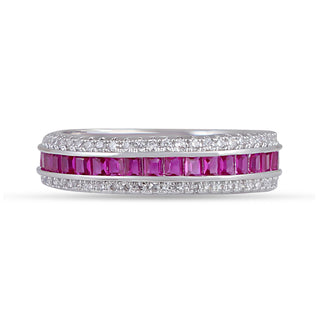 CZ Studded Magenta Stone Ring