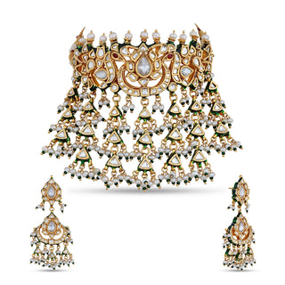 Multi Layer Beaded Kundan Choker Set