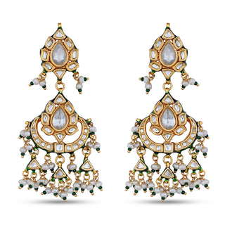 Multi Layer Beaded Kundan Earrings 