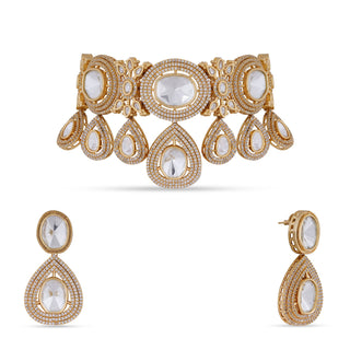 Polki and CZ Kundan Choker Set