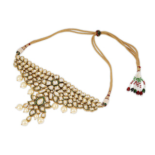 Kundan Polki Crystal Pearled Choker 