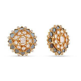 Gold Polki Stud Earrings