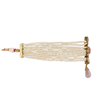 Lamia - Kundan Pink Stone Pearl Choker Side View