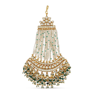 Green Bead Kundan Jhumar