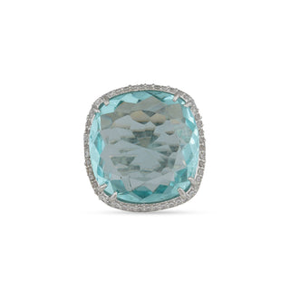 Light Blue Stone CZ Ring