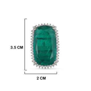 American Diamond Green Stone Ring