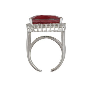 American Diamond Red Stoned Ring