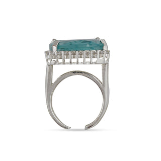 Aqua Blue CZ Ring