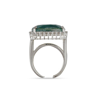 American Diamond Green Stone Ring