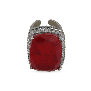 American Diamond Red Stoned Ring