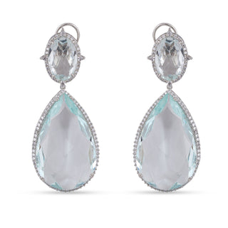 Blue Stone Drop CZ Earrings