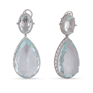 Blue Stone Drop CZ Earrings