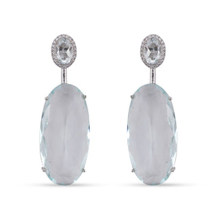 Blue Stone Drop CZ Earrings 