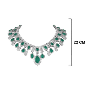 Cubic Zirconia Emerald Green Necklace Set