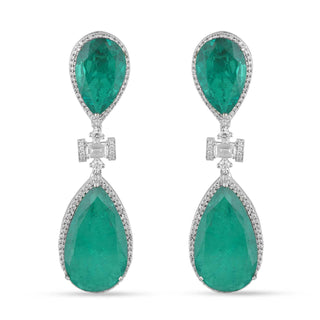 Emerald Green Cubic Zirconia Earrings