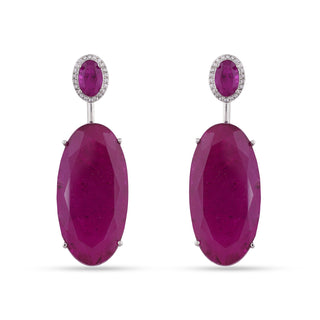 Magenta Doublet Dangle Earrings