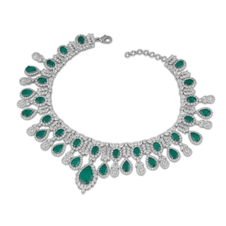 Cubic Zirconia Emerald Green Necklace Set