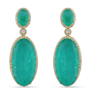  Aqua Stone Gold Earrings