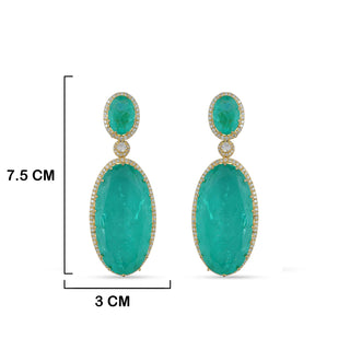  Aqua Stone Gold Earrings