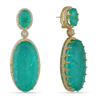  Aqua Stone Gold Earrings