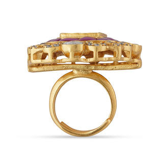  Pink and Polki Stone Gold Ring