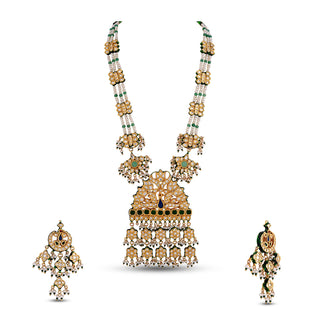  Green Stone Kundan Long Haar Set