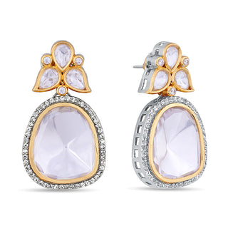 CZ Outlined Polki Earrings