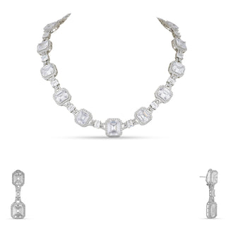 Cubic Zirconia Stone Necklace Set