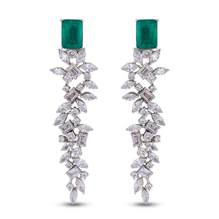 Yamaam - CZ & Green doublet stone earrings