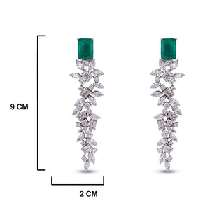 Yamaam - CZ & Green doublet stone earrings