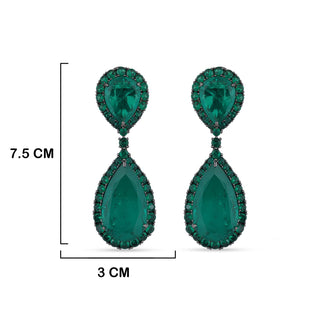 Flora -  Emerald Green Doublet Drop Earrings